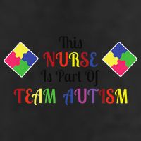 Nurse Team Autism Awareness 7 Panel Mesh Trucker Snapback Hat