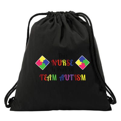 Nurse Team Autism Awareness Drawstring Bag