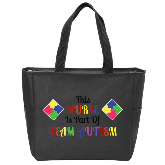 Nurse Team Autism Awareness Zip Tote Bag