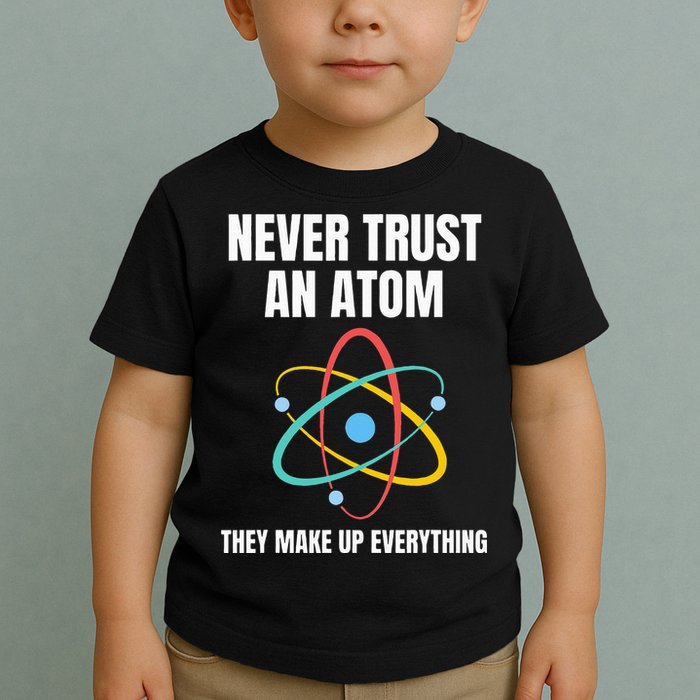 Never Trust An Atom They Make Up Everything Science Teacher Toddler T-Shirt