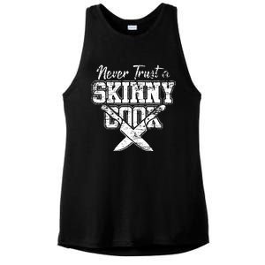 Never Trust A Skinny Cook Ladies PosiCharge Tri-Blend Wicking Tank