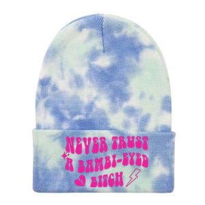 Never Trust A Bambi Eyed Biitch Tie Dye 12in Knit Beanie