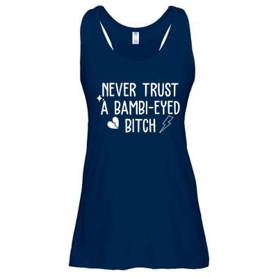 Never Trust A Bambi Eyed Biitch Funny Humor Ladies Essential Flowy Tank