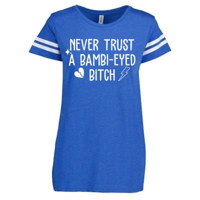 Never Trust A Bambi Eyed Biitch Funny Humor Enza Ladies Jersey Football T-Shirt