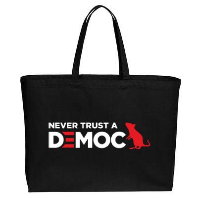 Never Trust A Democrat Cotton Canvas Jumbo Tote