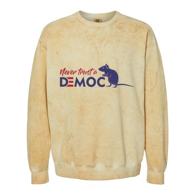 Never Trust A Democrat Trump Political Colorblast Crewneck Sweatshirt