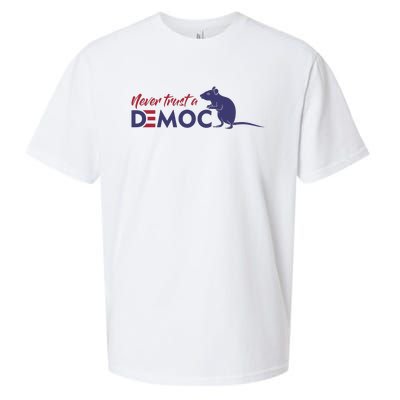 Never Trust A Democrat Trump Political Sueded Cloud Jersey T-Shirt