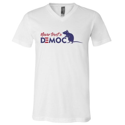 Never Trust A Democrat Trump Political V-Neck T-Shirt