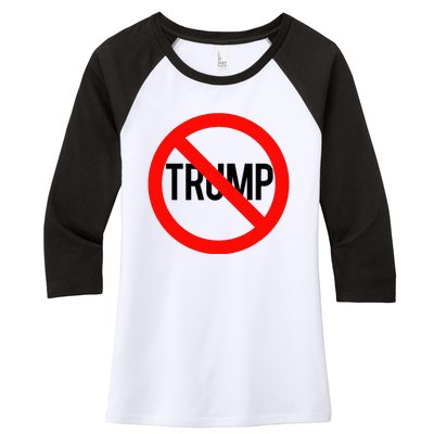 No Trump Anti Trump Women's Tri-Blend 3/4-Sleeve Raglan Shirt