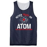 Never Trust An Atom Adult Humor Science Mesh Reversible Basketball Jersey Tank