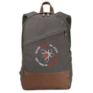 Never Trust An Atom They Make Up Everything Cotton Canvas Backpack