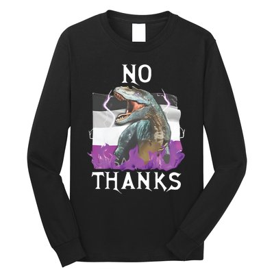 No Thanks Asexual Flag Long Sleeve Shirt