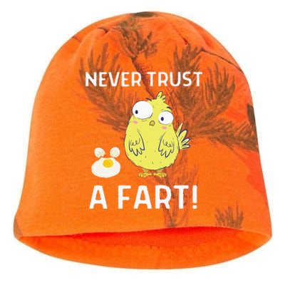 Never Trust A Fart Funny Chicken Egg Kati - Camo Knit Beanie