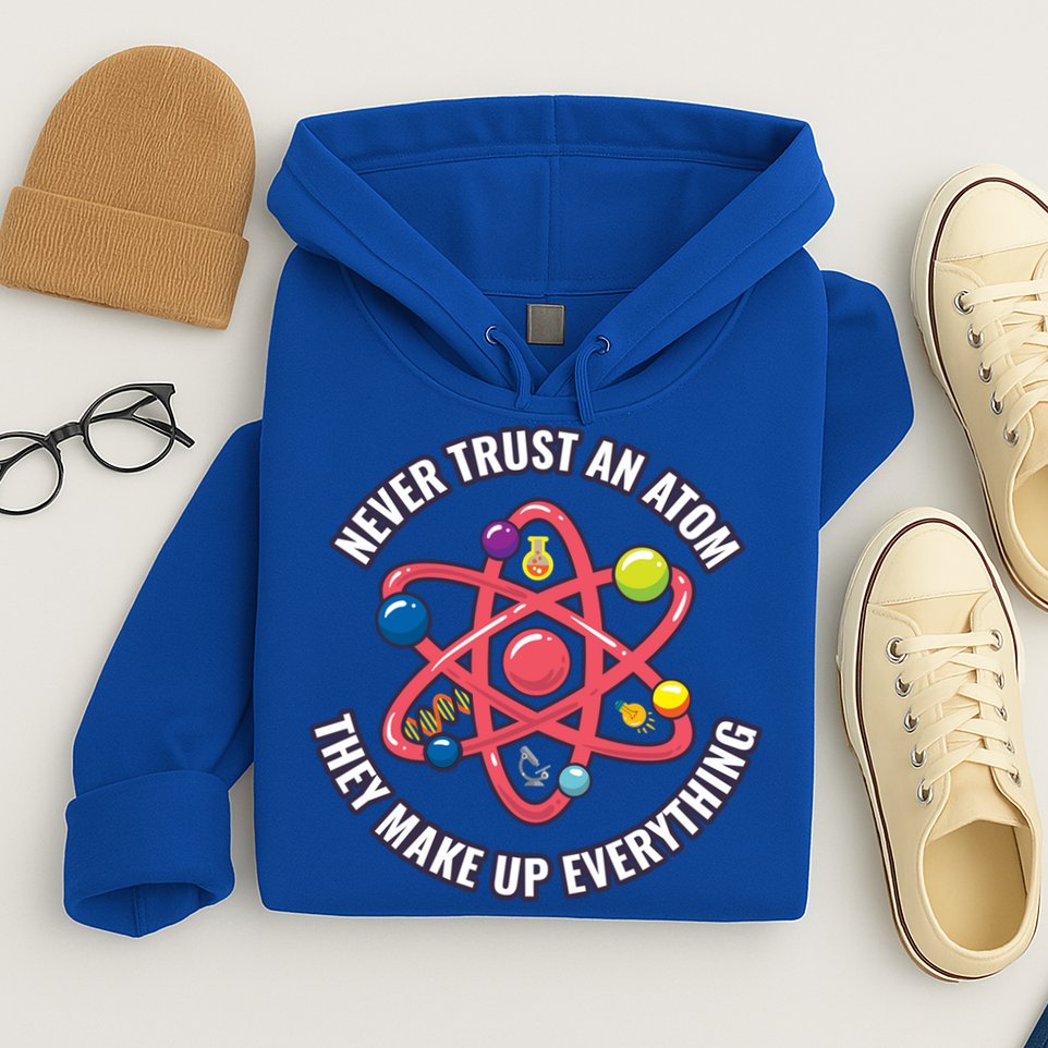 Never Trust An Atom They Make Up Everything Great Gift Hoodie