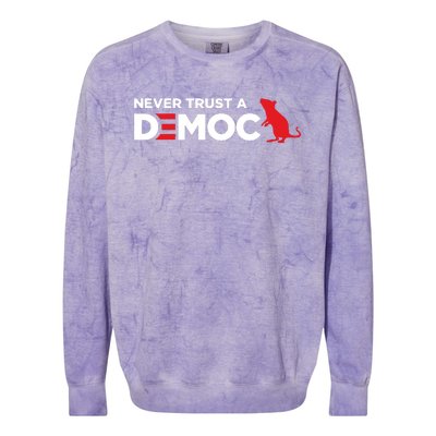 Never Trust A Democrat Colorblast Crewneck Sweatshirt