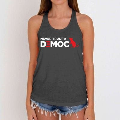 Never Trust A Democrat Women's Knotted Racerback Tank