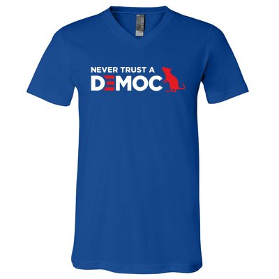 Never Trust A Democrat V-Neck T-Shirt