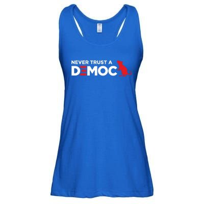 Never Trust A Democrat Ladies Essential Flowy Tank