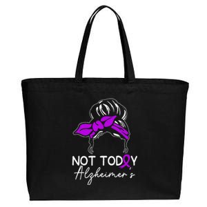 Not Today Alzheimers Alzheimers Disease Awareness Cotton Canvas Jumbo Tote