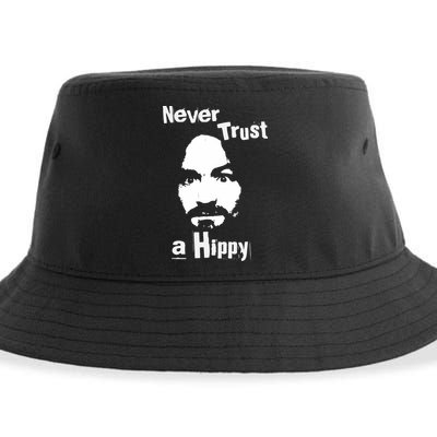 Never Trust A Hippy Sustainable Bucket Hat