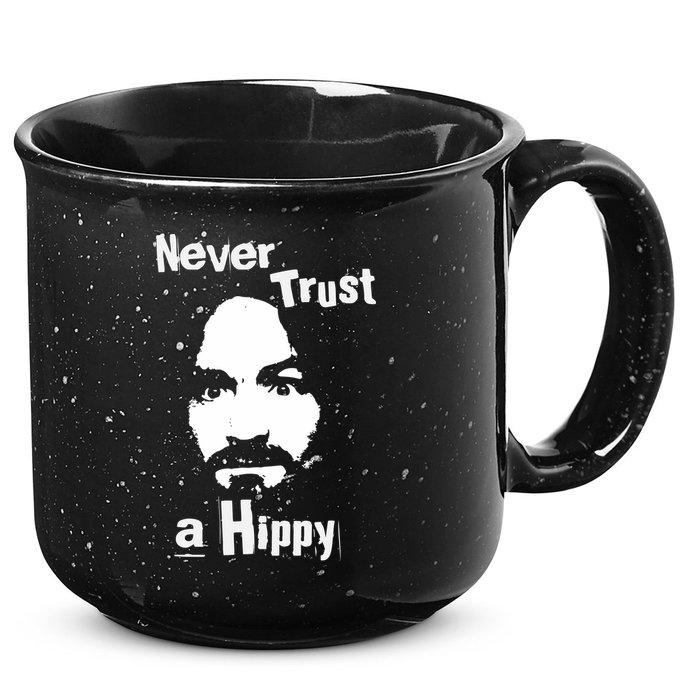 Never Trust A Hippy 15oz Campfire Ceramic Mug