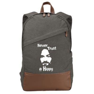 Never Trust A Hippy Cotton Canvas Backpack