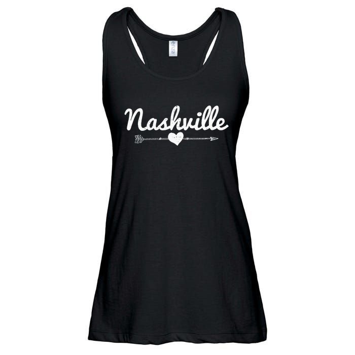 Nashville Tennessee Arrow Heart Music City Souvenir Gift Ladies Essential Flowy Tank