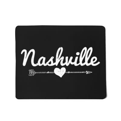 Nashville Tennessee Arrow Heart Music City Souvenir Gift Mousepad