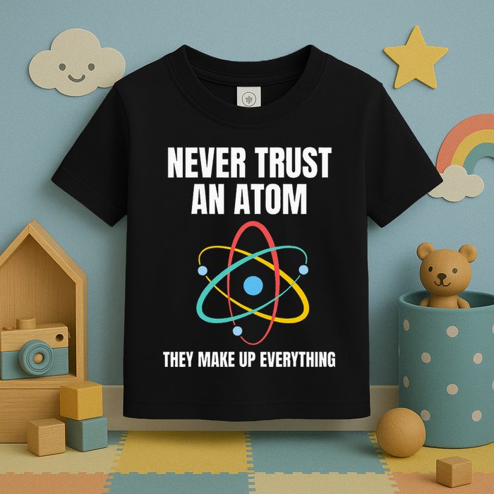 Never Trust An Atom They Make Up Everything Science Teacher Toddler T-Shirt