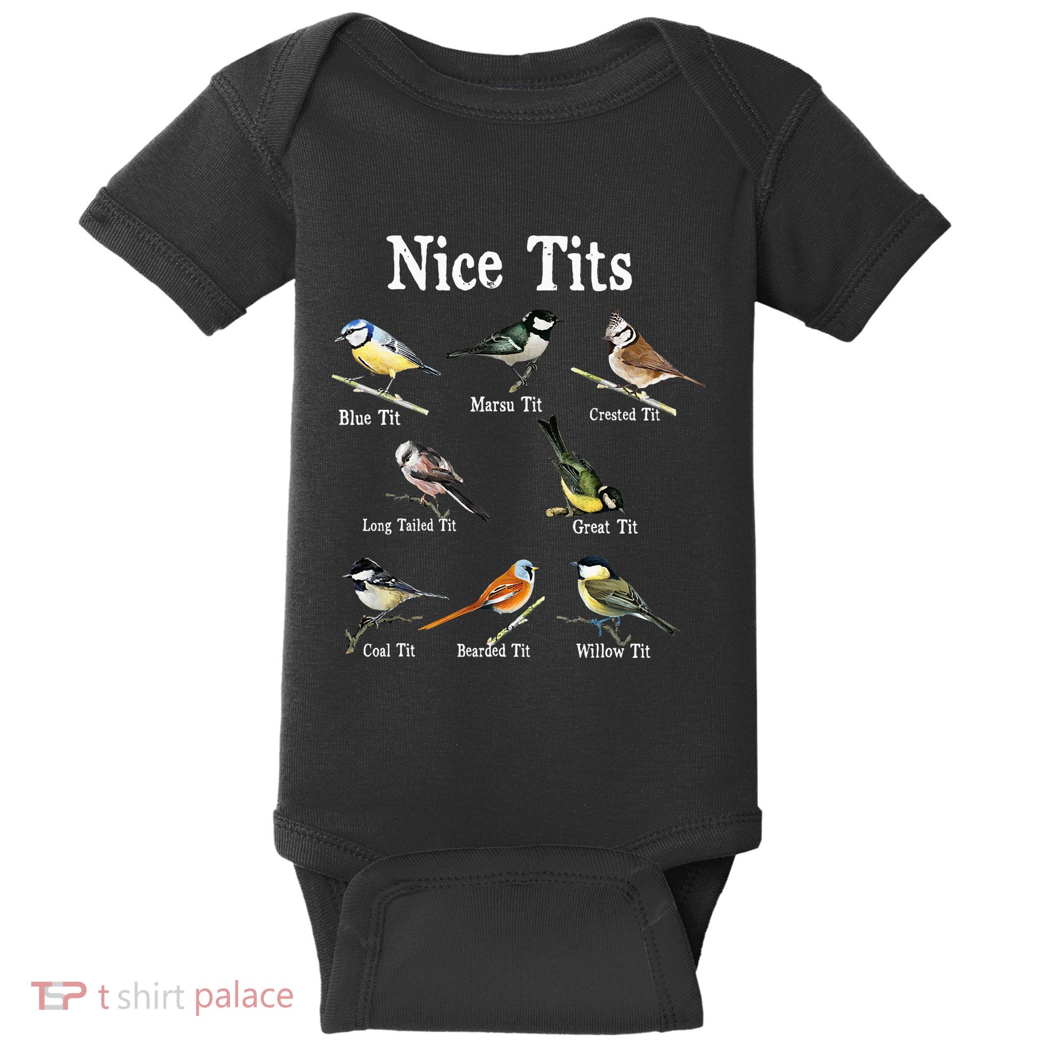Nice Tits Bird Watching Funny Gifts Adults Birder Humor Baby Bodysuit