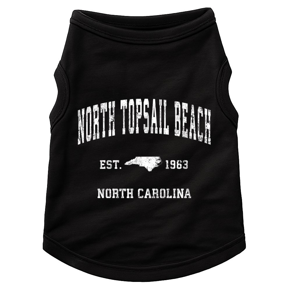 North Topsail Beach North Carolina Nc Vintage Established Athletic Doggie Tank
