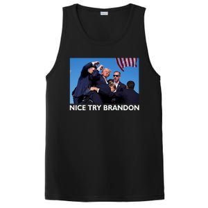 Nice Try Brandon Donald Trump Rally Failed Assassination PosiCharge Competitor Tank