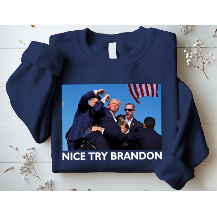 Nice Try Brandon Donald Trump Rally Failed Assassination Sweatshirt