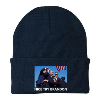 Nice Try Brandon Donald Trump Rally Failed Assassination Beanie