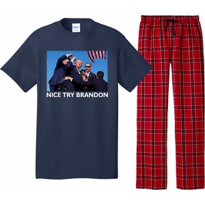 Nice Try Brandon Donald Trump Rally Failed Assassination Pajama Set