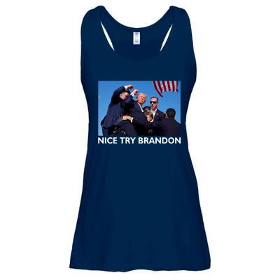 Nice Try Brandon Donald Trump Rally Failed Assassination Ladies Essential Flowy Tank