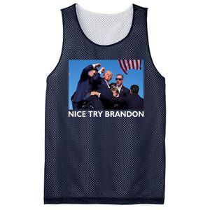 Nice Try Brandon Donald Trump Rally Failed Assassination Mesh Reversible Basketball Jersey Tank