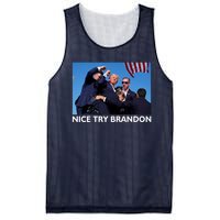 Nice Try Brandon Donald Trump Rally Failed Assassination Mesh Reversible Basketball Jersey Tank