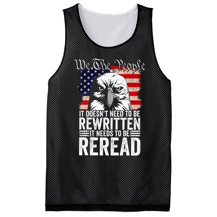 Needs To Be Reread Us Flag Constitution Of The Usa Mesh Reversible Basketball Jersey Tank