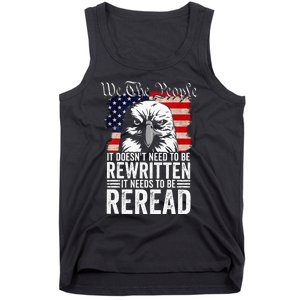 Needs To Be Reread Us Flag Constitution Of The Usa Tank Top