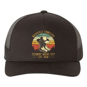 Nashville Tennessee Cowboy Boots Hat Country Music City Yupoong Adult 5-Panel Trucker Hat