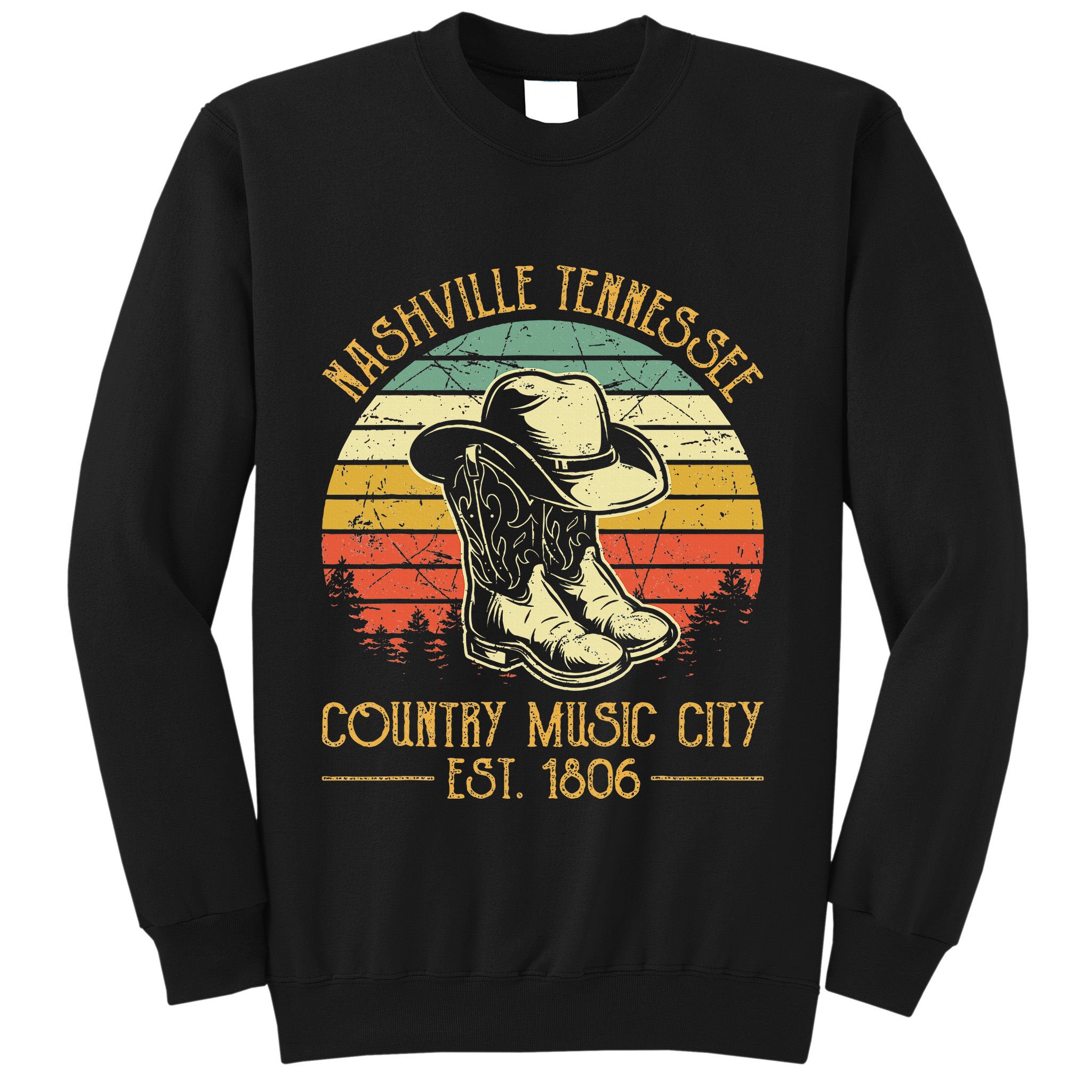 Nashville Tennessee Cowboy Boots Hat Country Music City Sweatshirt