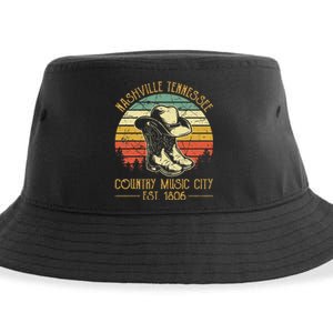 Nashville Tennessee Cowboy Boots Hat Country Music City Sustainable Bucket Hat