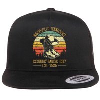 Nashville Tennessee Cowboy Boots Hat Country Music City Flat Bill Trucker Hat