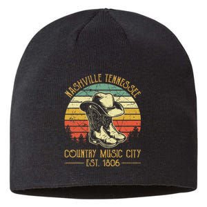 Nashville Tennessee Cowboy Boots Hat Country Music City Sustainable Beanie