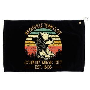 Nashville Tennessee Cowboy Boots Hat Country Music City Grommeted Golf Towel