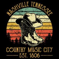 Nashville Tennessee Cowboy Boots Hat Country Music City Womens T-Shirt