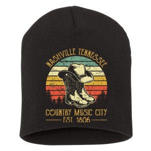 Nashville Tennessee Cowboy Boots Hat Country Music City Short Acrylic Beanie