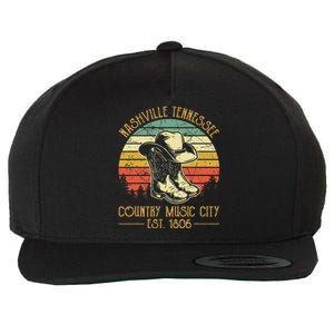 Nashville Tennessee Cowboy Boots Hat Country Music City Wool Snapback Cap