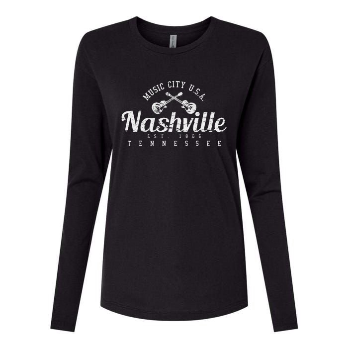 Nashville Tennessee Country Music Usa Gift Womens Cotton Relaxed Long Sleeve T-Shirt